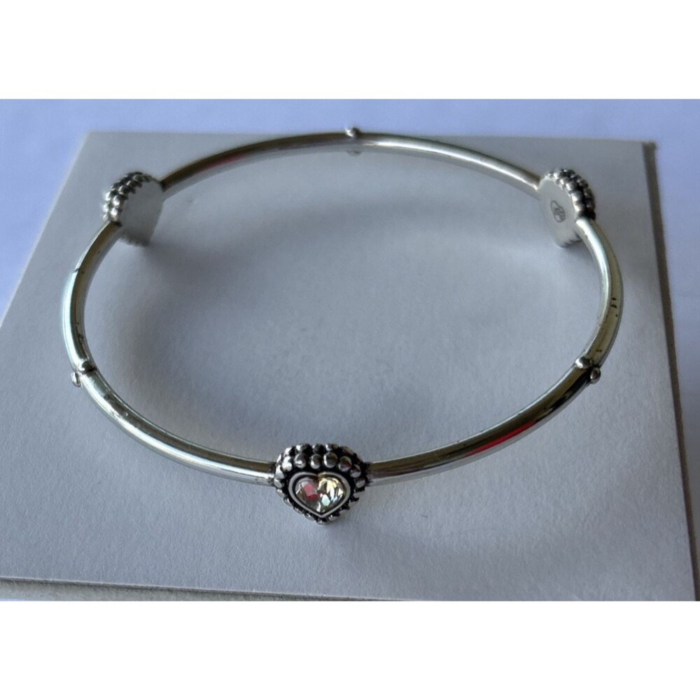 Brighton Twinkle Trio Heart Crystal Bangle Bracelet New Without Tags RETIRED